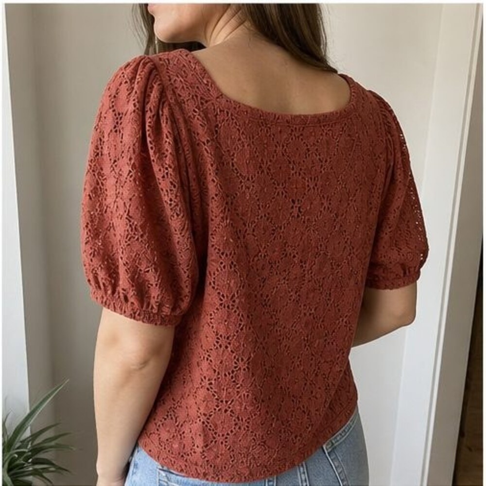 Rust Peplum Top - Picture 3 of 6